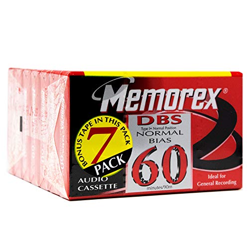 Memorex Audio Tapes (60 Minutes, Black, Cassette) Pack of 7 - Image 1