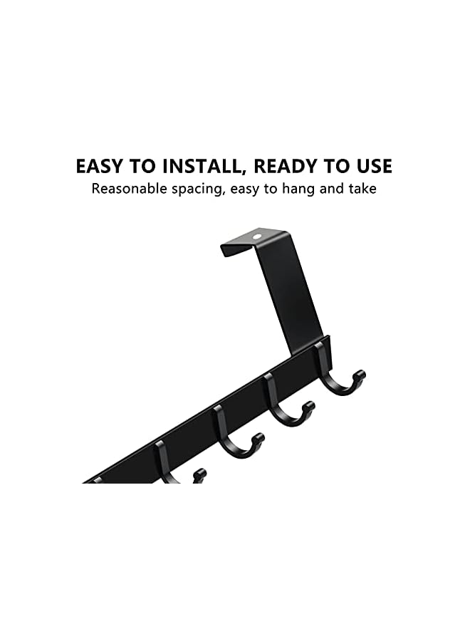 promass Over The Door Hooks Hanger, Heavy Duty Space Saving Door Hanger Hooks, Aluminum Alloy Over Door Hangers with 6 Hooks for Bedroom Bathroom Kitchen Office and Wardrobe Door Black - Image 4