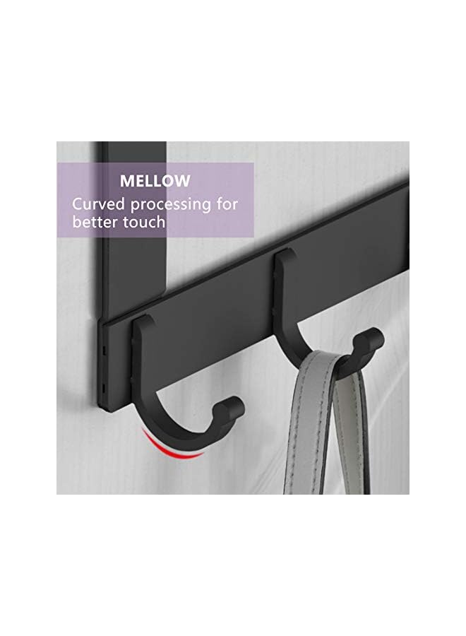 promass Over The Door Hooks Hanger, Heavy Duty Space Saving Door Hanger Hooks, Aluminum Alloy Over Door Hangers with 6 Hooks for Bedroom Bathroom Kitchen Office and Wardrobe Door Black - Image 5