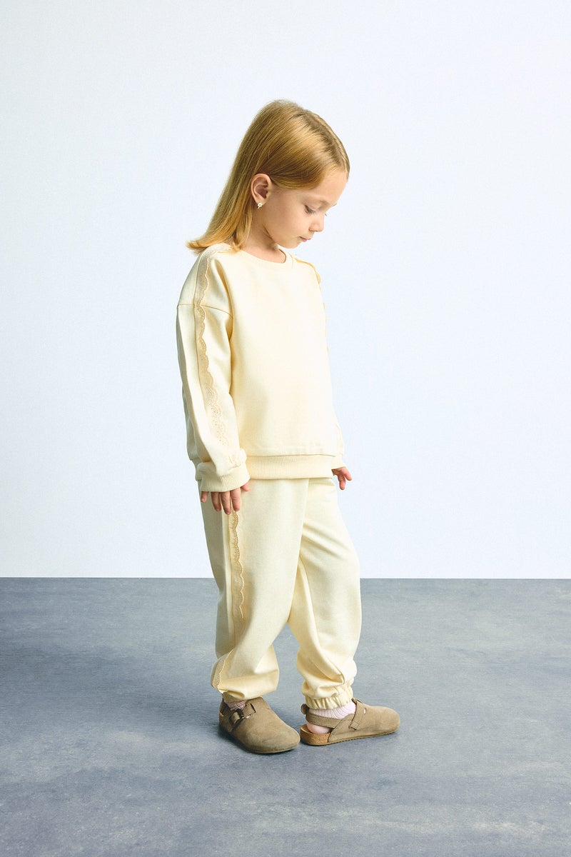 DeFacto Beige BabyGirl Baby Girl Long Sleeve Top and Elastic Waist Bottom Set Casual - Image 3