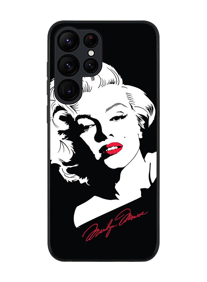 Stylizedd Rugged Black edge case for Samsung Galaxy S22 Ultra 5G Slim fit Soft Case Flexible Rubber Edges Anti Drop TPU Gel Thin Cover - Marilyn Monroe - Image 1