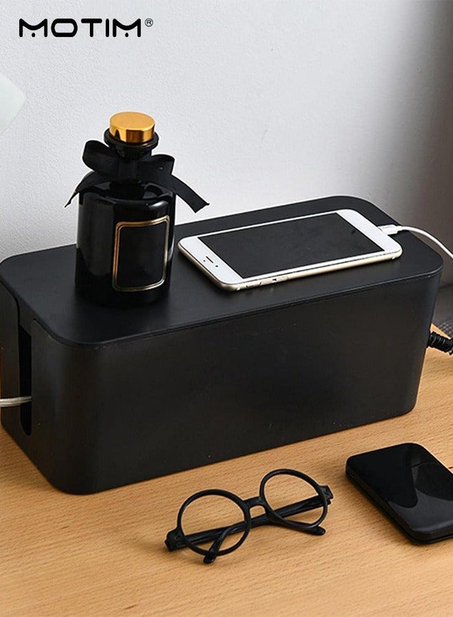 Motim 2 Peices Cable Management Boxes, Large Desk Cable Organizer, Cord Organizer Power Strip Hiding Box for Power Strips, Surge Protectors, Chargers, Adapters, Saving Space, XL And L - Image 3