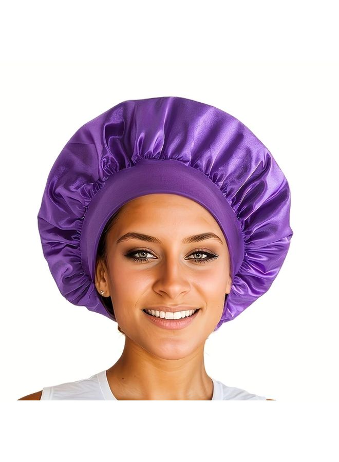 Pink Stretchy Shower Cap No Fall Design Quick Dry Comfortable Fit - Image 2