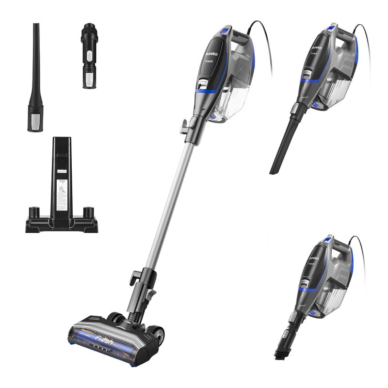 Eureka Corded Stick Vacuum Cleaner for Home Pet Hair, Lightweight Vacuum Cleaner with Powerful Suction for Carpet Tile and Hard Floor, Blue, NES520BL 2-in-1 Flash Handheld Vac - Image 1