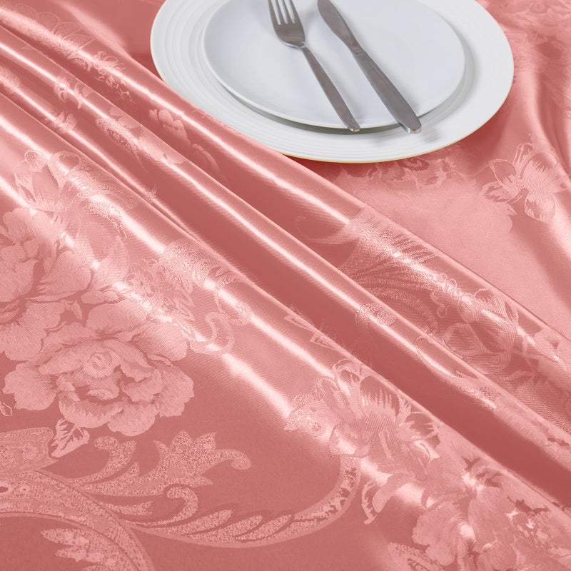 Kkjiaf Satin Jacquard Fabric  49"" Wide Peony Pattern Shiny Silky Brocade Fabric For Dress  Shirts  Tablecloth  Table Runner  Wedding Decor  Diy Crafts  1 Yard  Rose Gold - Image 2