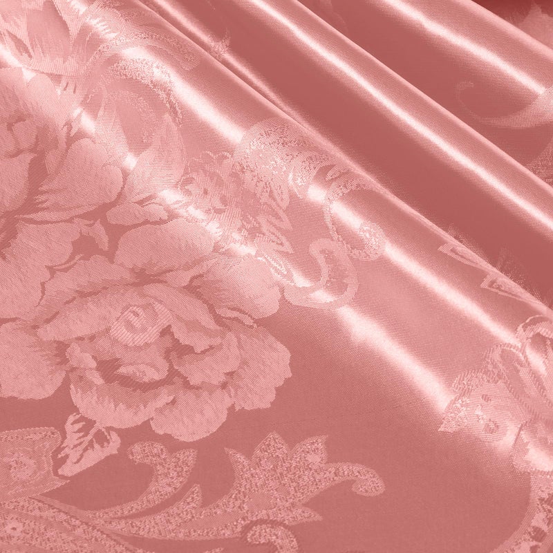 Kkjiaf Satin Jacquard Fabric  49"" Wide Peony Pattern Shiny Silky Brocade Fabric For Dress  Shirts  Tablecloth  Table Runner  Wedding Decor  Diy Crafts  1 Yard  Rose Gold - Image 1