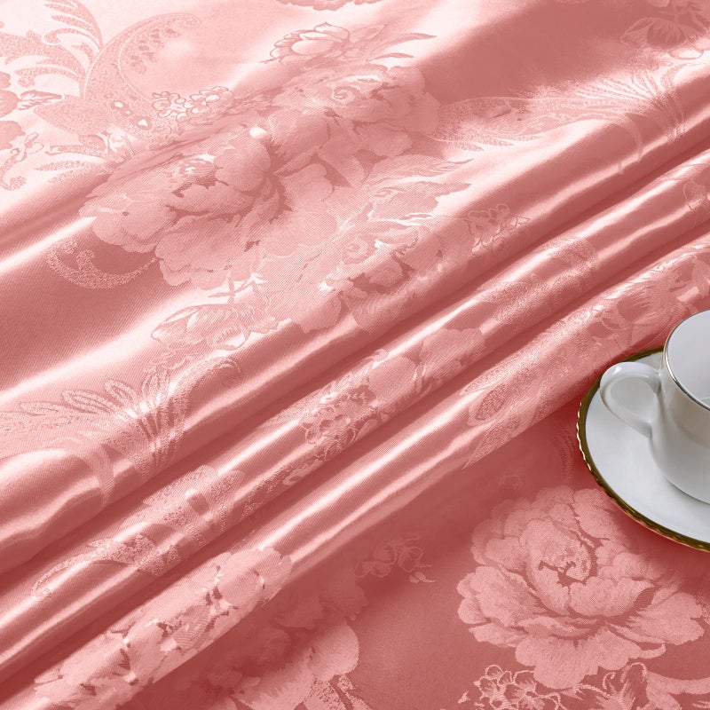 Kkjiaf Satin Jacquard Fabric  49"" Wide Peony Pattern Shiny Silky Brocade Fabric For Dress  Shirts  Tablecloth  Table Runner  Wedding Decor  Diy Crafts  1 Yard  Rose Gold - Image 4