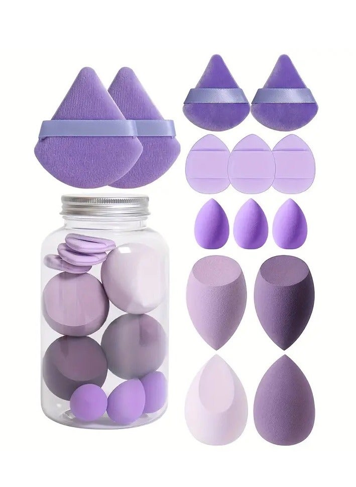 Generic 14-Piece Makeup Sponge Set- Multi soft color Mini Makeup Sponge, Powder Puff Long Lasting Beauty Sponge Wet & Dry Use for Women  - Image 1