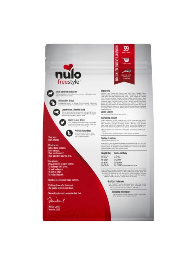Nulo FreeStyle Grain Free High-Protein Lamb & Chickpeas with Patented BC30 Probiotics Dry Dog Food 11.81kg - Image 1
