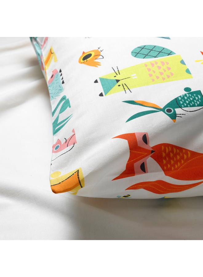 erorex Duvet cover and pillowcase, animal/multicolour, 150x200/50x80 cm - Image 3