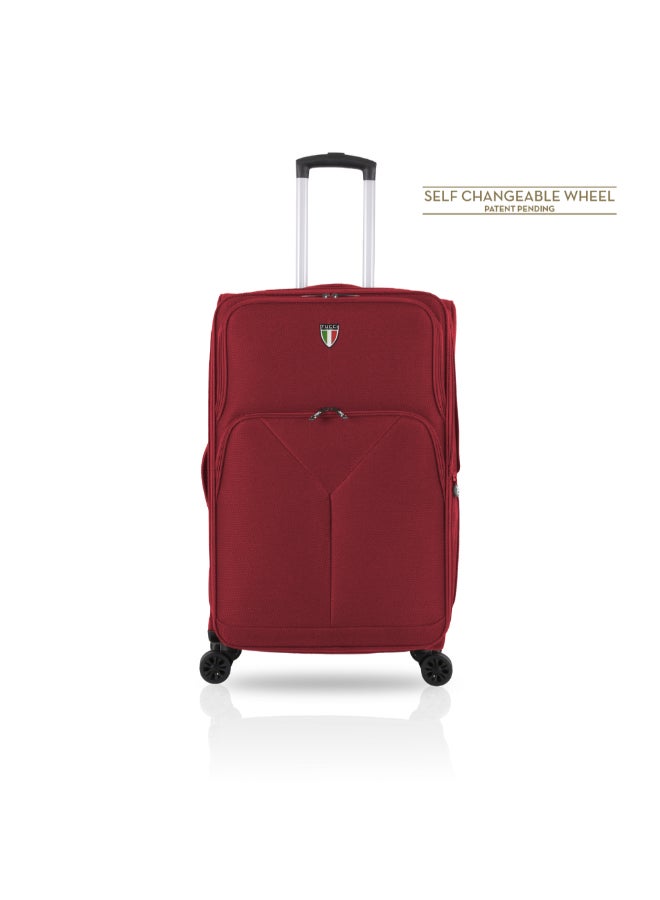 توتشي تريبليتا طقم حقائب سفر ترولي بغلاف ليّن 3 قطع أحمر 85 x 32 x 52 سم T0358 RED - Image 2