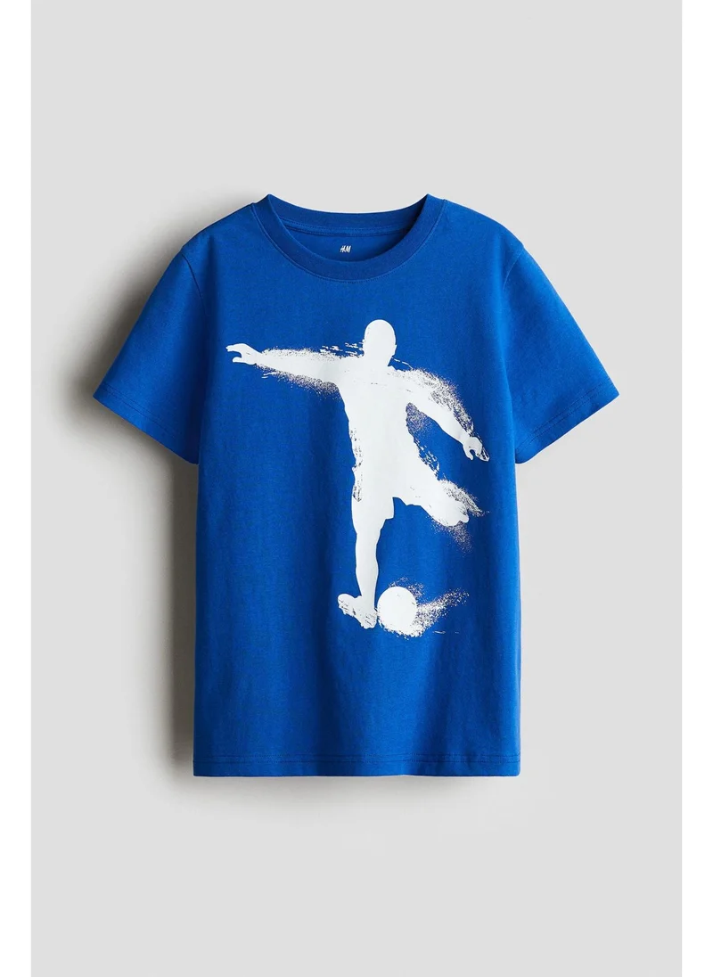 اتش اند ام Printed cotton T-shirt