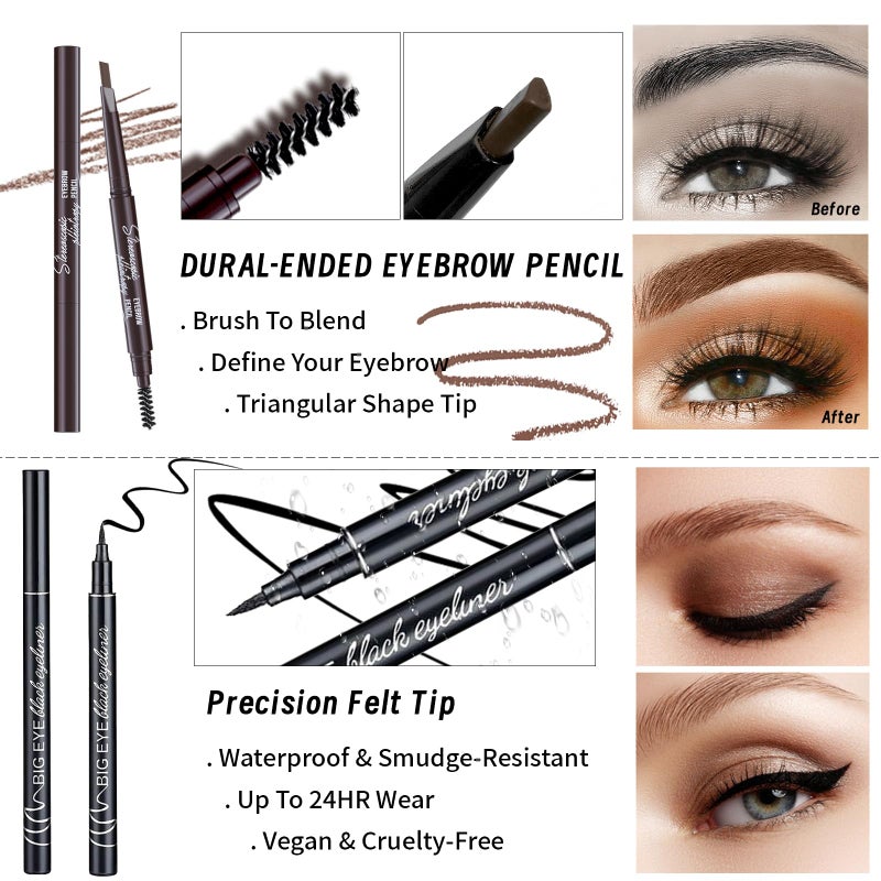 YBUETE Makeup Set Kit for Women Girls Teens, Makeup Present Set, Includes 9 Color Eyeshadow, Counter Stick, Foundation, Eyebrow Pencil, Eyeliner, Mascara, Lip Gloss, 5Pcs Brushes, Sponge - Image 5