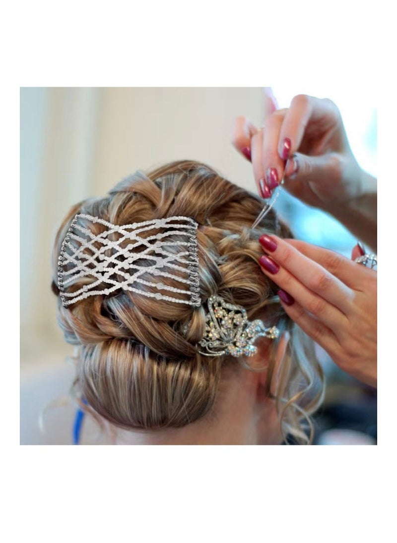 (White) Multifunctional hair clip with a simple beaded design, one piece - Image 4