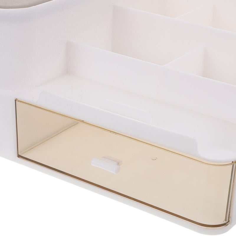 Napkin Paper Storage Tissue Box Organizer With Drawer For Desktop Skincare Makeup Stationery Use Beige 27.50X17.50X11.00CM Tissue Dispensing 1Pcs - Image 5