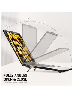 Excefore For 2023 MacBook Air 15 inch Case, Heavy Duty Shockproof Protective Hard Shell with Folding Stand, Suitable for MacBook Air 15”A2941 M2 Chip (Black)  - Image 3