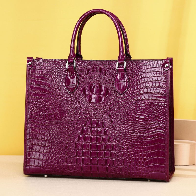 Crocodile Fish Bone Pattern Ladies Handbag High-End Fashion Tote Bag Large Capacity Women'S Bag Shoulder Diagonal Bag Factory - Image 1