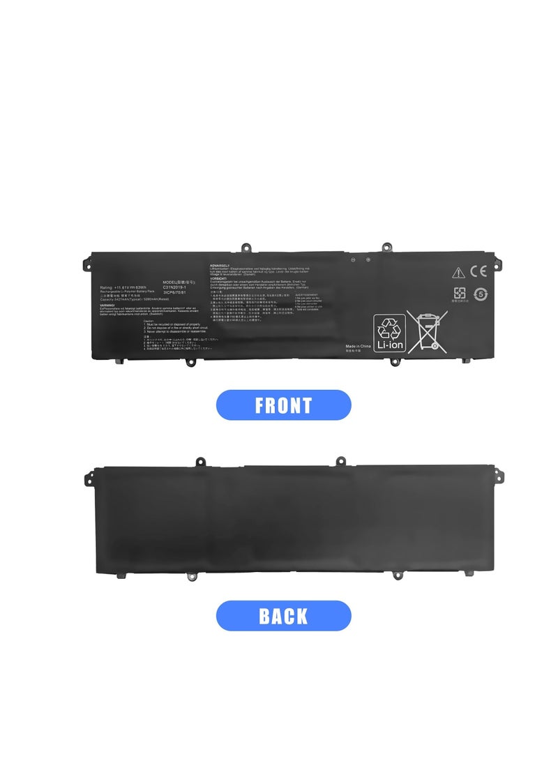 Terabyte بطارية لابتوب 11.61 فولت 63 واط ساعي C31N2019-1 3ICP6/70/81 متوافقة مع Asus VivoBook Pro 14X OLED M7400 15 OLED K3400PA K3400PH M3401QA K6502HE K3500PH - Image 2
