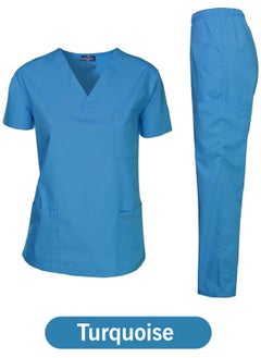International Uniform L.L.C Scrubs Medical Uniform Unisex Top and Pants Turquoise Color  - Image 1