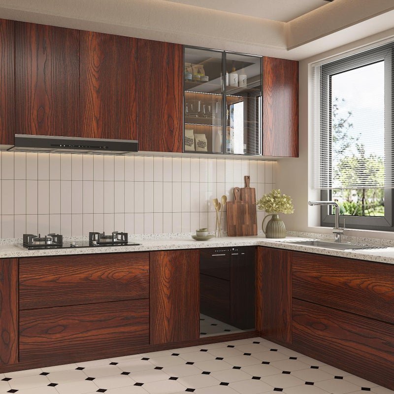 ICOOP Wood Wallpaper Peel and Stick Wood Contact Paper for Countertops Contact Paper Peel and Stick Countertops Waterproof Cabinet Covering Textured Wallpaper for Kitchen Desk Vinyl Wrap 15.8"Ã—120" - Image 2