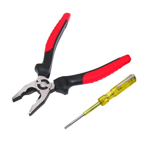 Electronicspices Electronic Spices Combo of 8 Inch Combination Plier with 140mm Electrical Screwdriver Tester (Combo of Plier & Tester Screwdriver) - Image 1