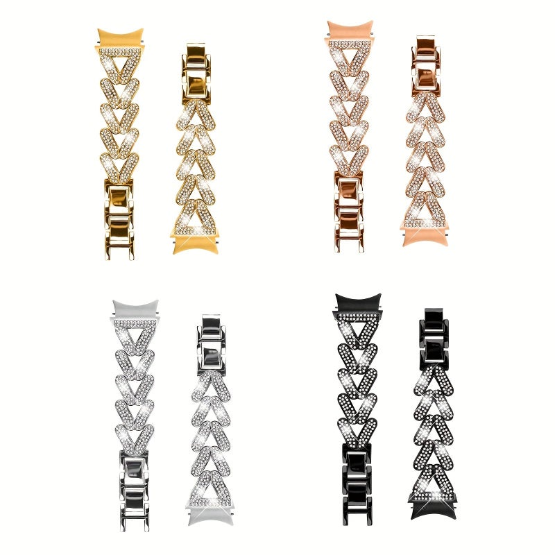 Silvery 20mm Twist Diamond Metal Watch Band Replacement For Samsung Galaxy Watch FE 7 6 5 4 Classic Modern Wristband Corrosion Resistant Material Fashion Conscious Users - Image 2