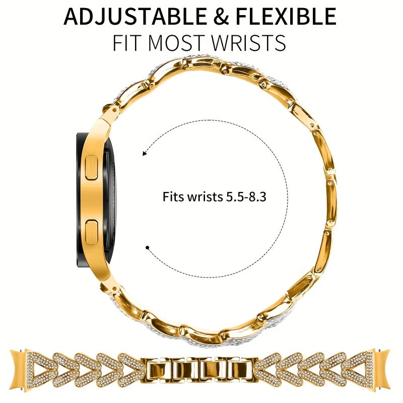 Silvery 20mm Twist Diamond Metal Watch Band Replacement For Samsung Galaxy Watch FE 7 6 5 4 Classic Modern Wristband Corrosion Resistant Material Fashion Conscious Users - Image 4