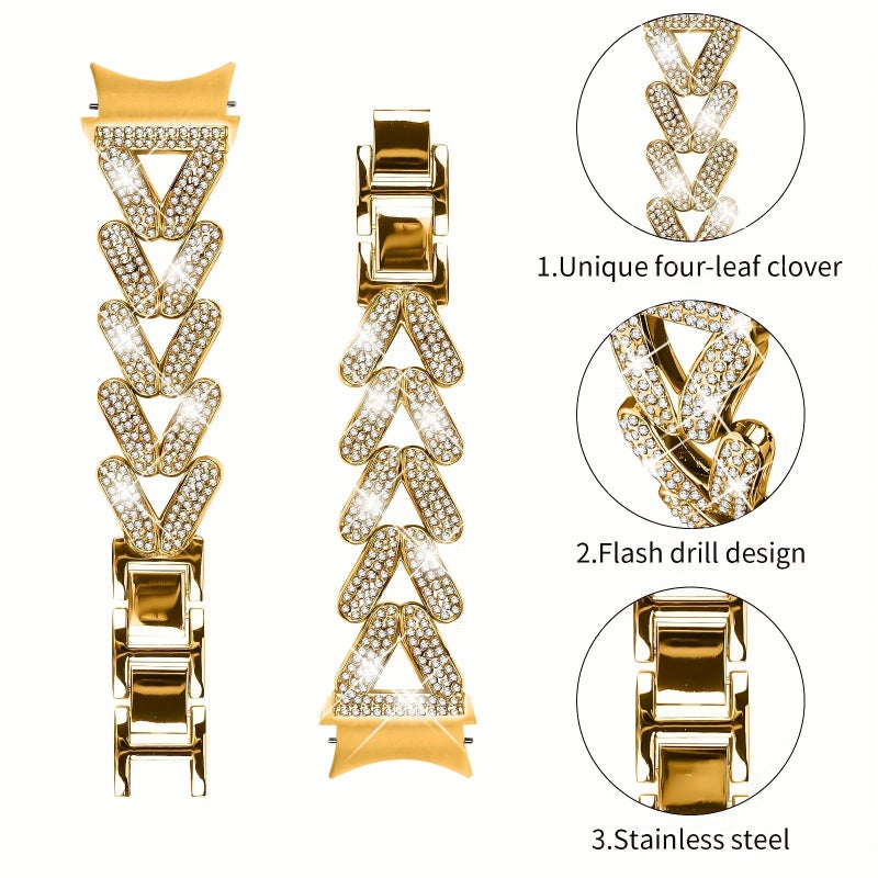 Silvery 20mm Twist Diamond Metal Watch Band Replacement For Samsung Galaxy Watch FE 7 6 5 4 Classic Modern Wristband Corrosion Resistant Material Fashion Conscious Users - Image 5