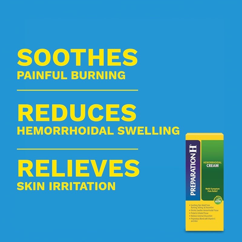 Preparation H Hemorrhoid Symptom Treatment Cream (2 x 1.8 Ounce Tube), Maximum Strength Multi-Symptom Pain Relief with Aloe - Image 2