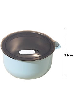 Generic 316 Stainless Steel Bowl Large Soup Bowl 500ml Children's Lunch Box Soup Bowl Leak-proof Sealed Salad with Lid Heat-resistant and Scalding Fruit Box (Blue)  - Image 2
