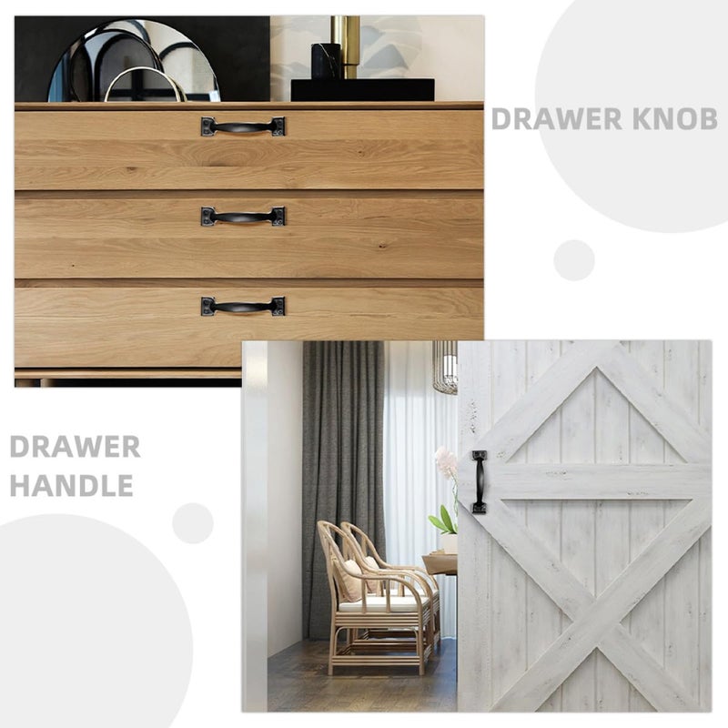 6 Inch 6Pcs Black Cabinet Pull Handles Curved Drawer Handles for Wooden Doors and Cabinets - Image 5