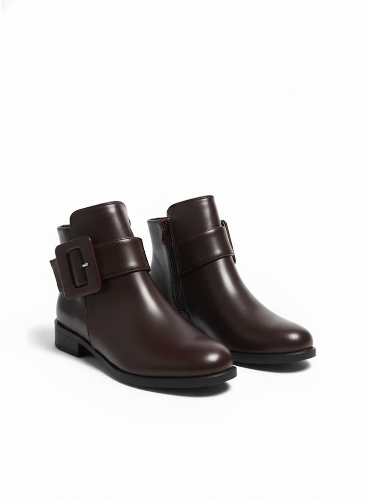 لايف ستيلاش  حذاء الكاحل جلد بسوسته G-25 - بني - Image 2