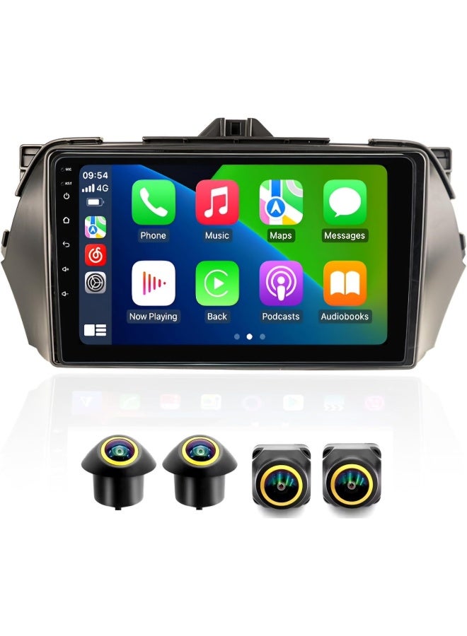 Vierex ستيريو سيارة سوزوكي سيياز مناسب شاشة أندرويد أليفي سياز 2014-2018 مع أبل كار بلاي أندرويد أوتو واي فاي لاسلكي DSP FM&AM كاميرا AHD مدمجة واجهة سريعة (4+32GB كاميرات 360D) - Image 1