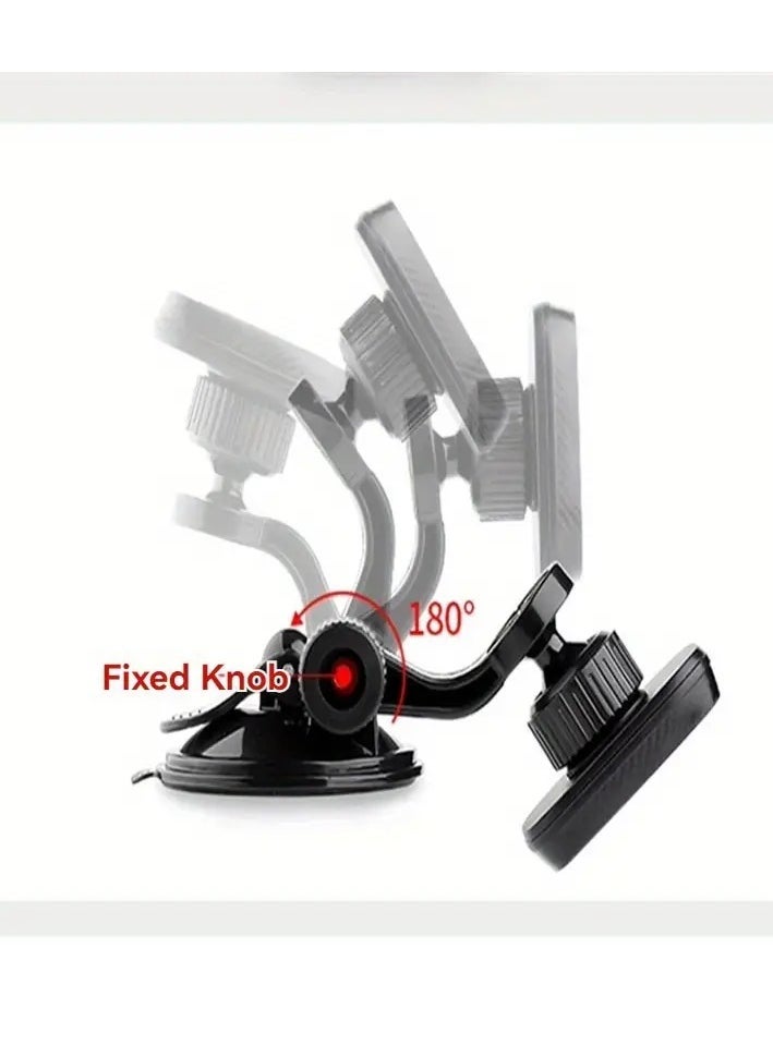 ELTRAZONE Square Magnetic Car Phone Mount with Waterproof Suction Cup Base | ABS Material Dashboard Holder for Smartphones & GPS | Strong Magnetic Grip, 360° Rotatable Design | Secure Auto Mount for Navigation, Calls & Hands-Free Use – Universal Compatibility - Image 2