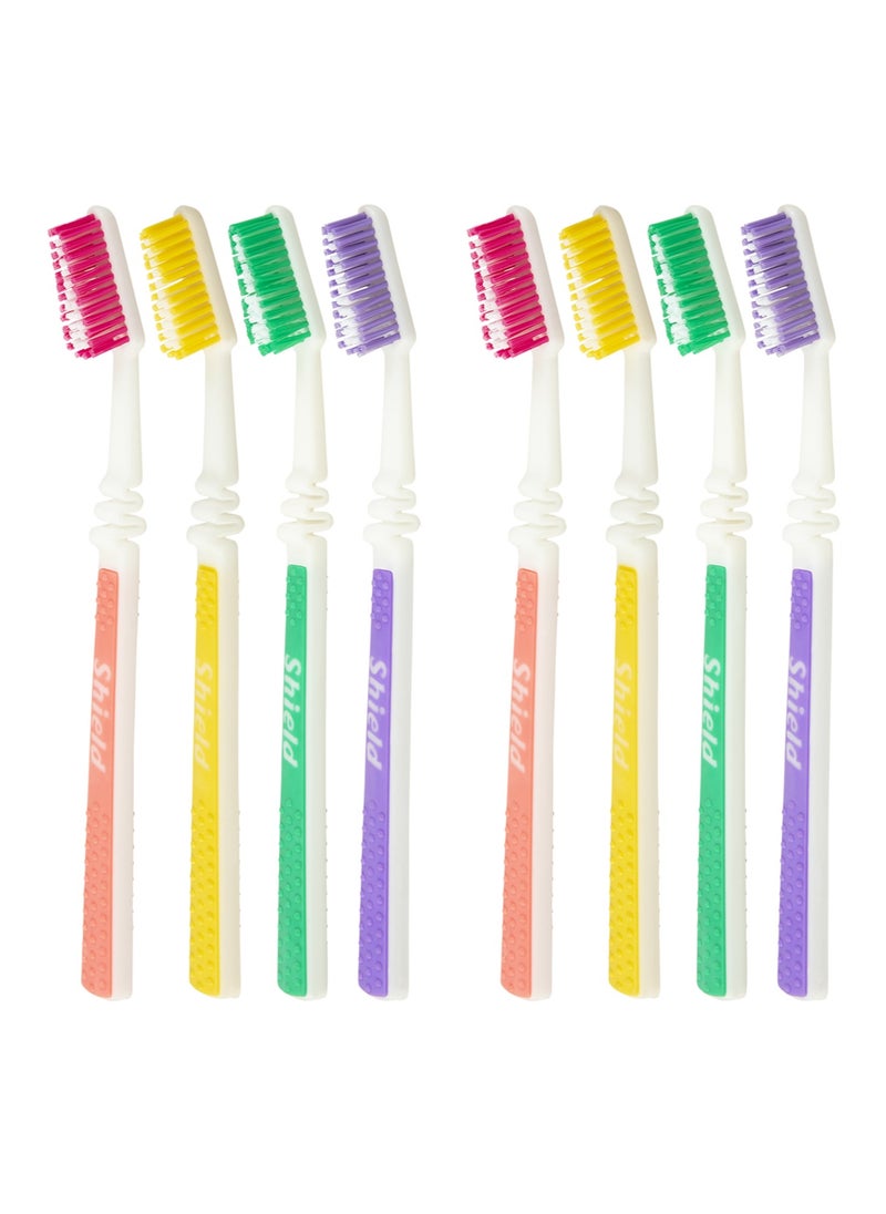 Shield Care - Shield Care Flex Manual Toothbrush Value Pack, Full Multi-Level Filaments, Soft Bristles for Deep Cleaning, Designed to Improve Gum Health, Ideal for Adults - 8 Count (Pack of 1) - Image 1