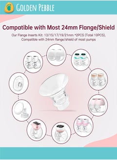bbet 10 PCS Silicone Flange Inserts 13/15/17/19/21mm Compatible with Momcozy S12 Pro/S9 Pro/S12/S9,Flange Inserts with Flange Size for 24mm Flange/Shield of Momcozy/Spectra/Bellababy Wearable Breast Pump ,Breast Pump Accessories Breastfeeding Essential Pumping Kit for Moms  - Image 3
