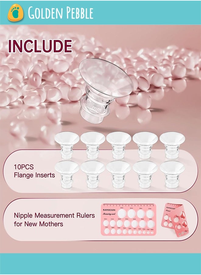 bbet 11 PCS Silicone Flange Inserts 13/15/17/19/21mm Compatible with Momcozy S12 Pro/S9 Pro/S12/S9,Flange Inserts with Flange Size for 24mm Flange/Shield of Momcozy/Spectra/Bellababy Wearable Breast Pump ,Breast Pump Accessories Breastfeeding Essential Pumping Kit for Moms  - Image 2