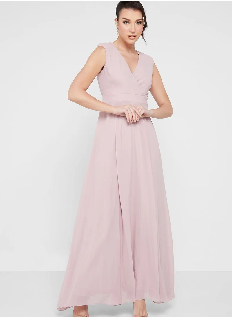 skirt and stiletto Surplice Pleat Detail Dress
