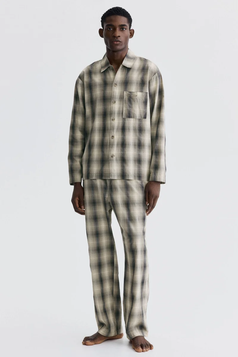 Poplin pyjama shirt and bottoms