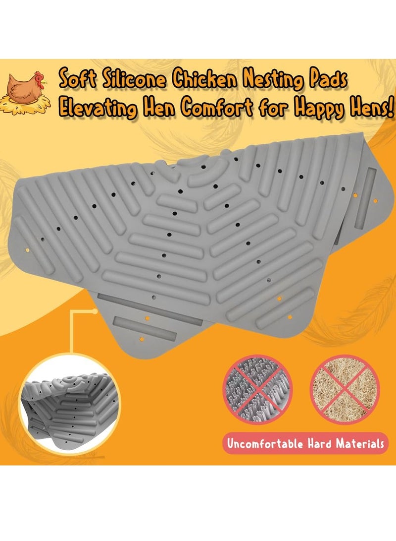 Chicken Nesting Pads 1 Pack Silicone Washable Nesting Box Pads for Chickens 12x12 Inch Reusable Gray Chicken Nesting Pads Washable Coop Liners Soft and Cozy Bedding for Chickens for Laying Eggs