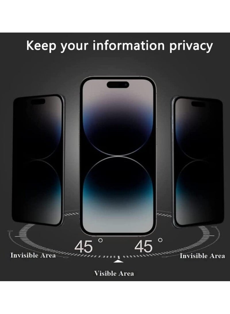 إلترازون iPhone 14 Pro Max Privacy Screen Protector Anti-Spy Tempered Glass Film 9H Hardness Scratch Resistant Bubble Free Anti Spy Tempered Glass Screen Protector for iPhone 14 Pro Max Privacy - Image 5