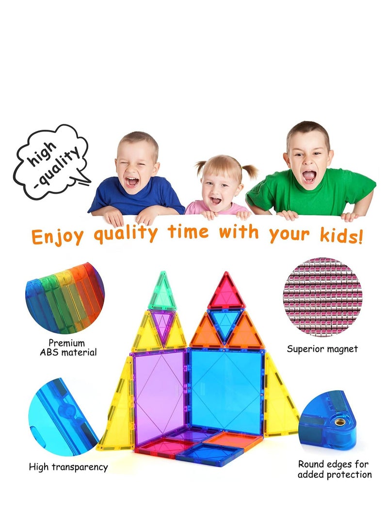 120Pcs Magnet Toys Kids Magnetic Building Tiles, 3D Blocks Preschool Sets Educational for Toddlers Boys and Girls