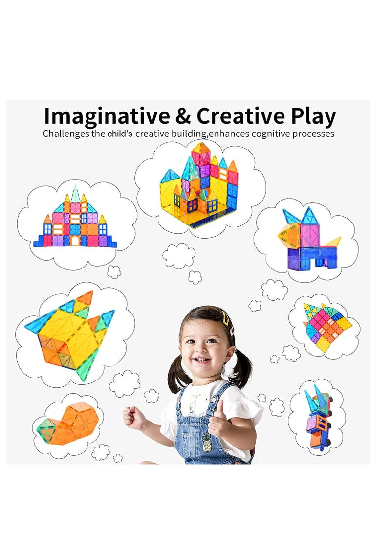 SYOSI 120Pcs Magnet Toys Kids Magnetic Building Tiles, 3D Blocks Preschool Sets Educational for Toddlers Boys and Girls  - Image 4