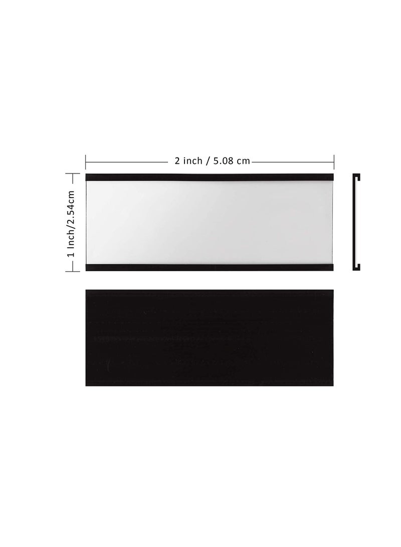 SYOSI Magnetic Label Holder 2” x 1” 50 Packs C Channel Thick 300g White Paper Cards Protective Film Strong Magnet Mess Free Removable for Shelf White Board Toolbox Metal Wall Cabinet DrawerMH2150 - Image 1