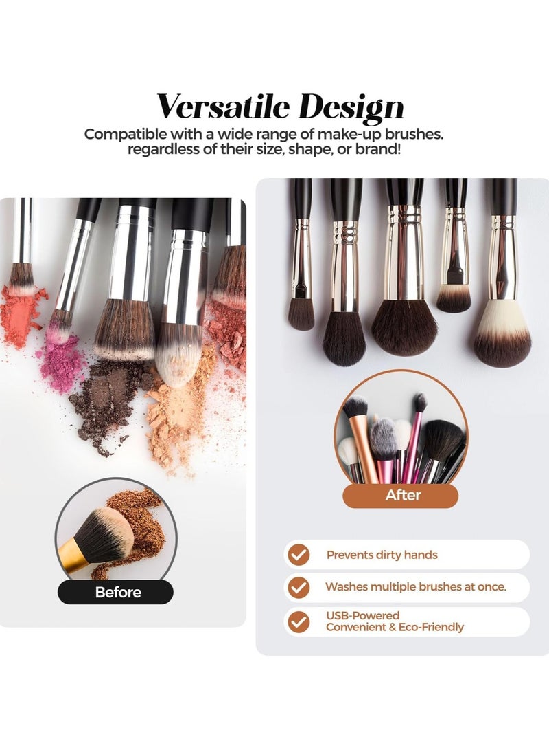 منظف ​​فرش المكياج الكهربائي: جهاز تنظيف عميق سريع وفعال لجميع أنواع الفرش، صغير ومحمول للسفر والمنزل - Image 3