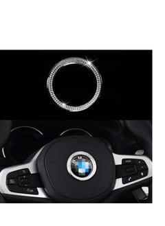Excefore Steering Wheel Diamond-Encrusted Steering Wheel Decoration Standard Car Interior Logo Caps for BMW Accessories Interior Decorations Series X3 X5 E30 E36 E34 E39 F30 F34 F36 F15 G01 G30 G31  - Image 1