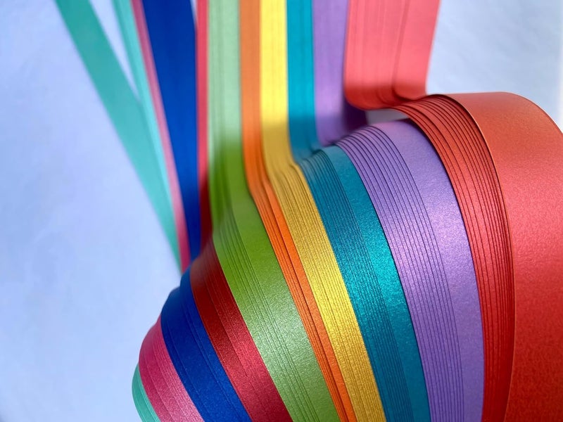 Froebel Mint 3/4" Assorted Metallic Paper Strips for German, Froebel, Moravian Stars & Weaving (120 Strips) - Image 3