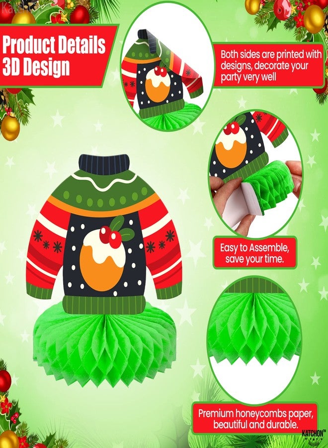 كاتشون قطع زينة مركزية على شكل خلية نحل لعيد الميلاد من كاتش أون - عبوة من 9 قطع | قطع زينة مركزية للطاولات | أغطية طاولات - Image 4