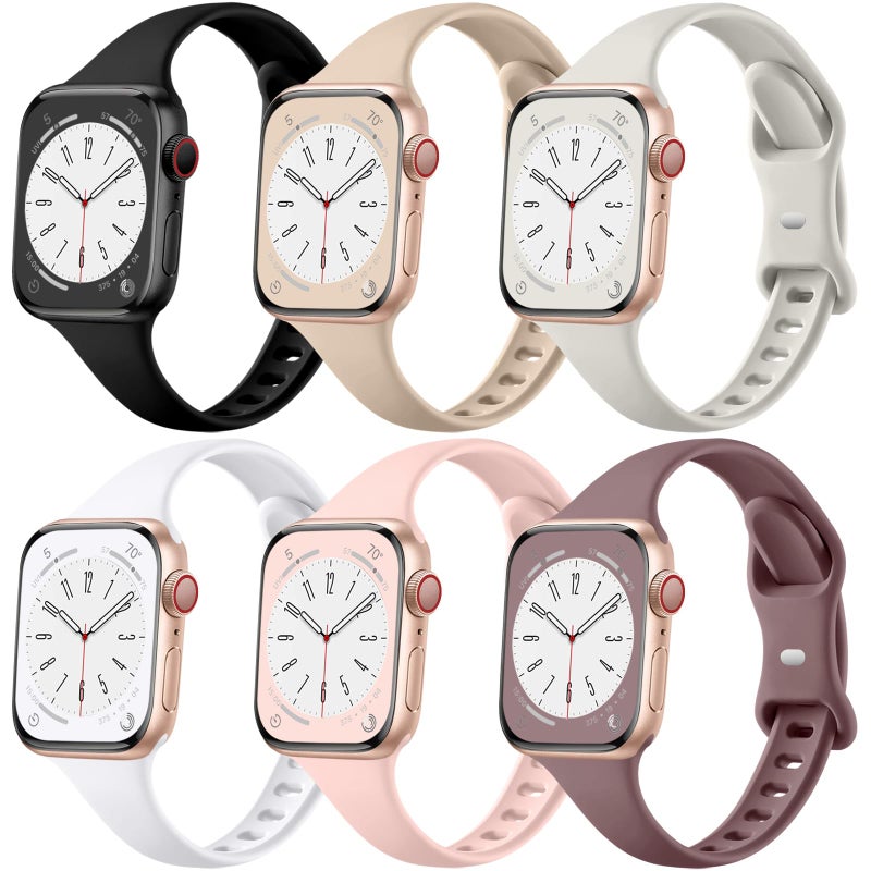Lerobo Slim Band Compatible with Apple Watch Series 9 Band 42mm 44mm 45mm 40mm 38mm 41mm 46mm 49mm Women Men,Soft Narrow Thin Silicone Sport Replacement for iWatch Bands Ultra SE 10 8 7 6 5 4 3 2 1 - Image 1