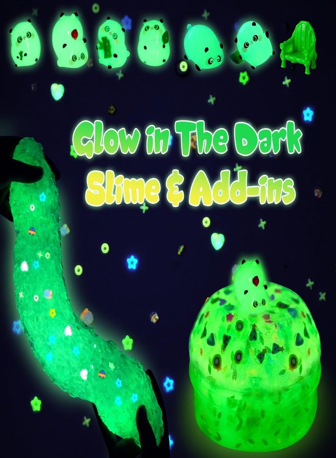 Joytry Panda Slime Kit 6×100ml, 20oz Total, Cloud, Butter, Clear & Glow in The Dark Slime Variety Pack for Kids & Adults, Stress Relief Sensory Toys, Fun Birthday Halloween - Image 3